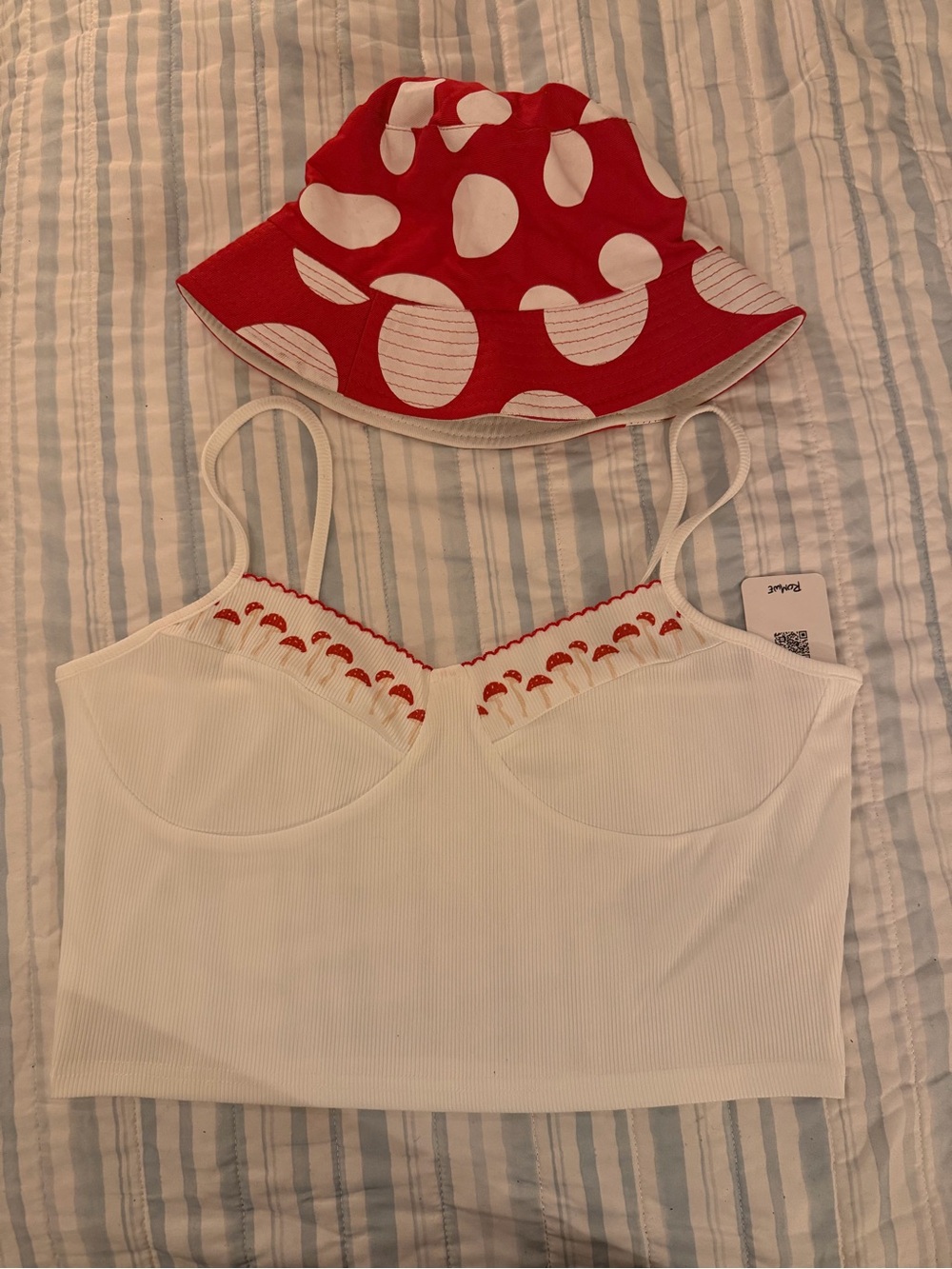 Mushrooms  Ribbed Cami Top with matching bucket hat